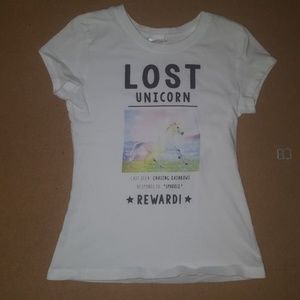 JUSTICE  Unicorn  T-SHIRT  white size 7